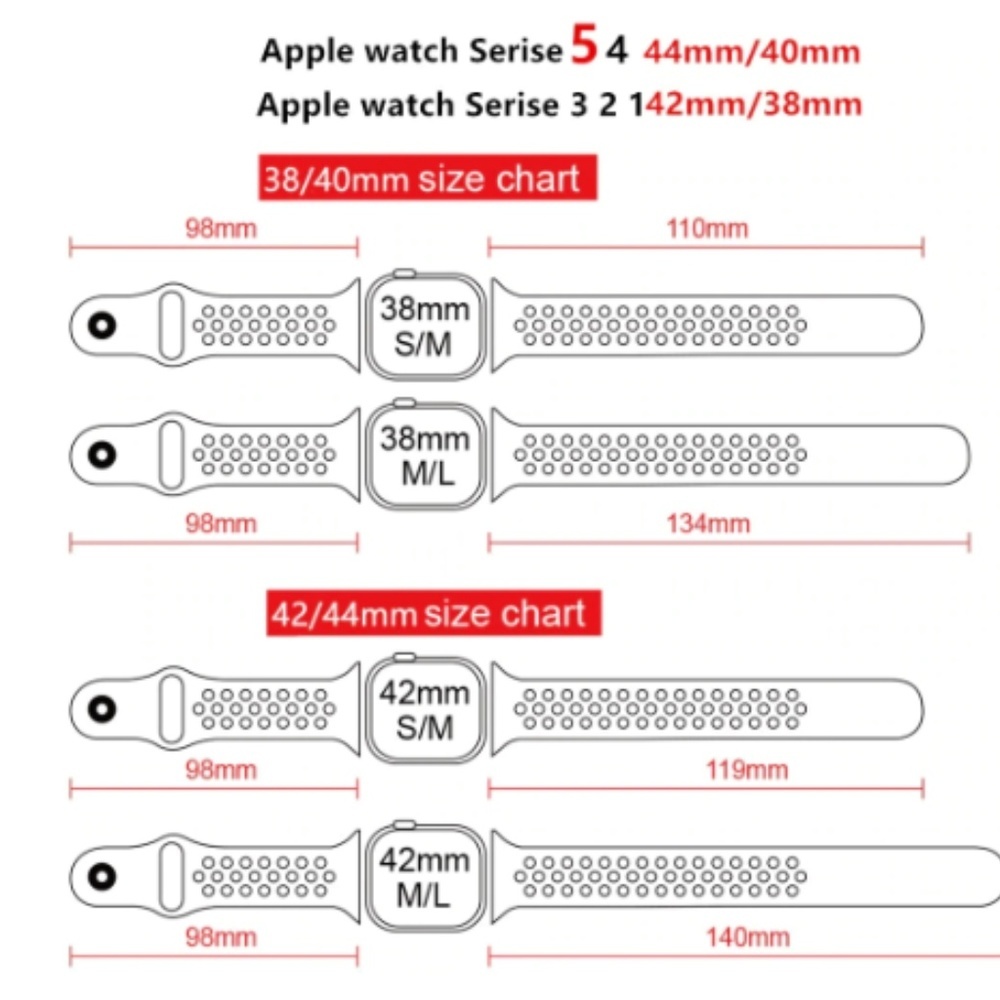 NEW[BAND] BK-Gray Sport Silicone For Apple Watch - Picture 3 of 3